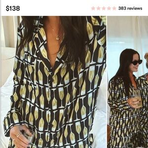 Show Me Your MuMu silk champagne pajamas XS